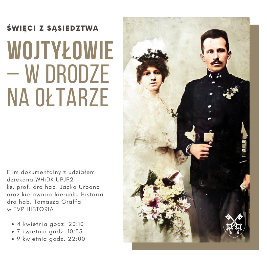 UPJP2's tweet photo. 📣 W 16. rocznicę narodzin dla nieba św. Jana Pawła II polecamy waszej uwadze film dokumentalny z udziałem wykładowców #UPJP2 o Emilii i Karolu Wojtyłach, którego premiera będzie miała miejsce w Niedzielę Zmartwychwstania na kanale TVP Historia. https://t.co/nqOC1w6HkB