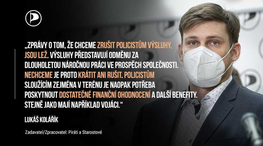 PiratskaStrana's tweet photo. Pomozte nám zastavit další lež. Nikdy jsme nechtěli policistům ani dalším ozbrojeným složkám rušit výsluhy. Výsluhy vnímáme jako odměnu za náročnou práci ve prospěch společnosti. Pokud si nejste jisti některou z informací o Pirátech, koukněte na náš web https://t.co/gpXPkCJenQ https://t.co/0hRd4nIp1A