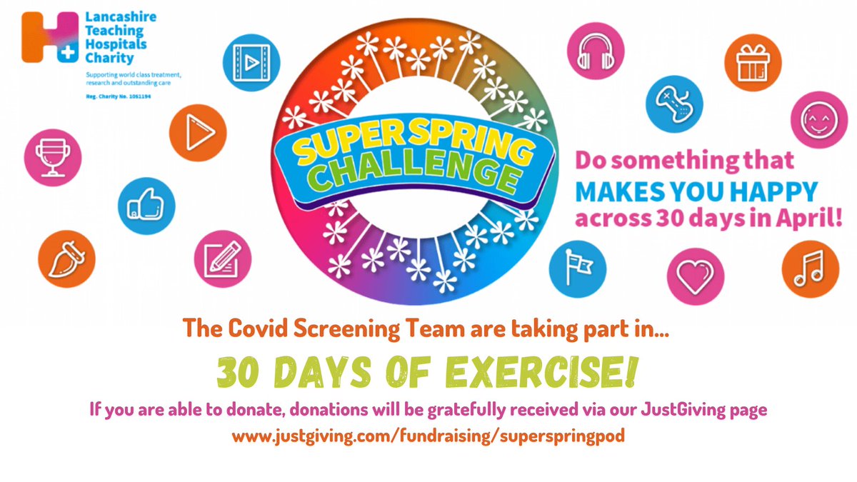 COVIDtestingRPH's tweet photo. Yesterday the team embarked on our 30 day challenge in aid of @LancHospCharity ! If able, any kind donations can be made via our JustGiving page... 
https://t.co/6CJ2n1cwro 
We will be sharing our progress with you over twitter! https://t.co/Bwnlf79qCi