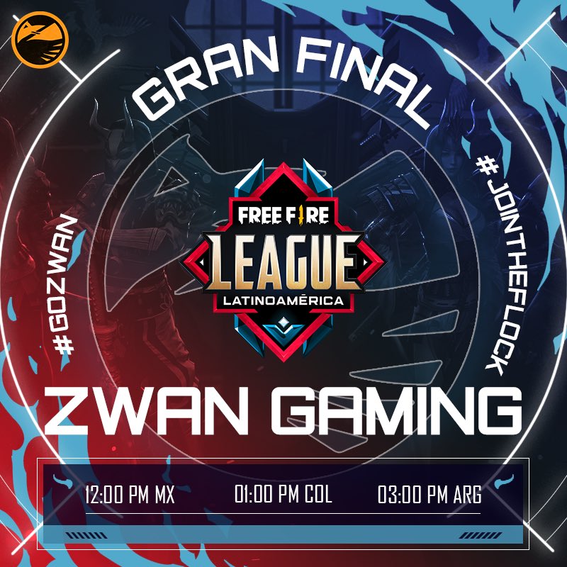 🔥Hoy vamos por todo en la Gran Final de Free Fire League🔥

🎙️ <a href="/silvixgd/">Silvia Gomez Delgado</a> / <a href="/xavybecker/">XavyBecker</a> / <a href="/_alanq/">AlanQ</a> / <a href="/lenabrinter/">LuckyLena ✨</a> / <a href="/romeothecaster/">Alex Déleon</a> / <a href="/cantorgames/">🎙️ FS Alejandro Cantor | #ValorantMasters</a>
⏰ 3pm 🇦🇷 12pm 🇲🇽
📺 booyah.live/freefirelatam
<a href="/FFEsportsLatam/">Free Fire Esports LATAM</a> 

#GoZwan #ZwanFF #JoinTheFlock