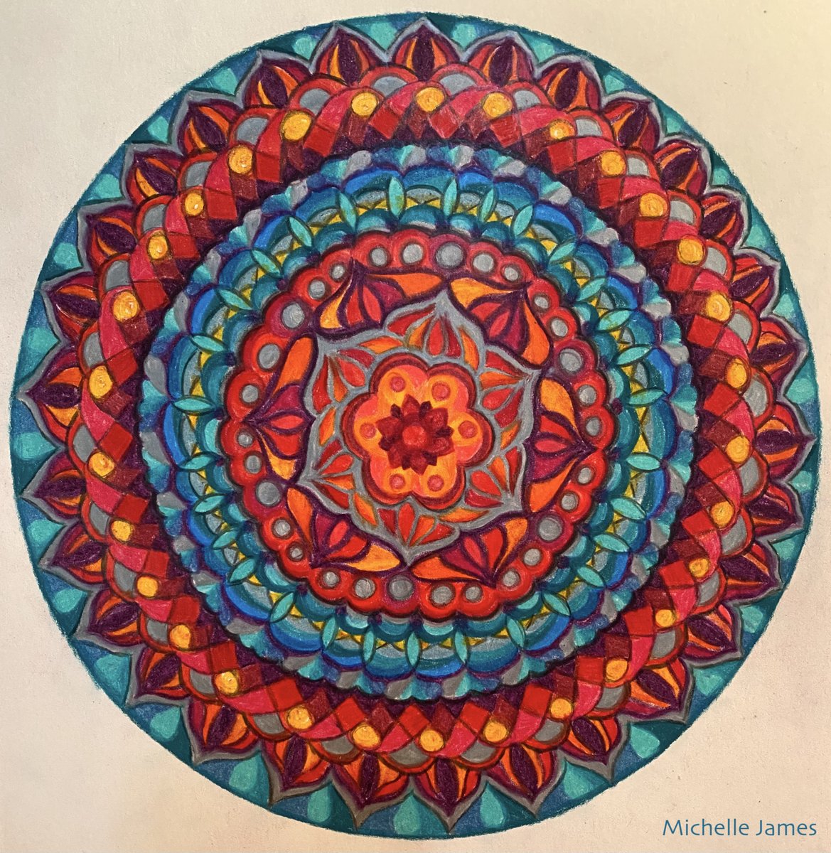 CreatvEmergence's tweet photo. My latest mandala meditation. Started creating these as a consistent practice last year and it's been a great way to feel more inner peacefulness within the external chaotic world. #creativepractice #myoriginaldesigns #emergentart #peacefulprocess https://t.co/0zdDslfBwC