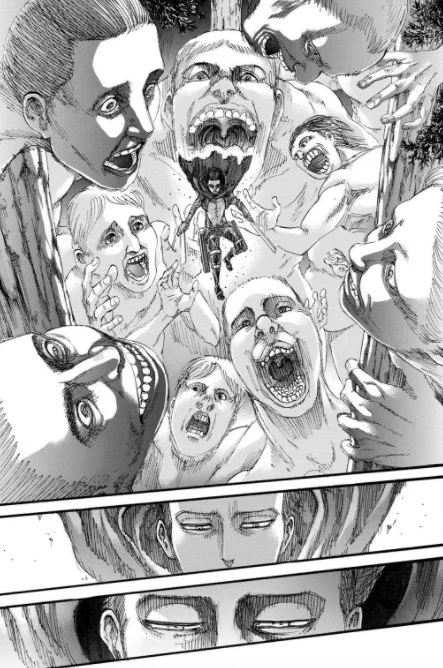#shingeki
#進撃の巨人
さっきまで話してた部下が敵(巨人)になるのは辛いよね…。 