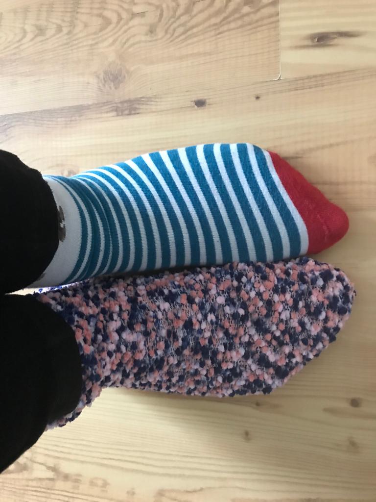 corkcolibrary's tweet photo. Bernie in #LibraryHQ has #LotsOfSocks4DSI- she chose some of her favourites to celebrate World Down Syndrome Day today! 𧦠π https://t.co/ZptF1dsGcR