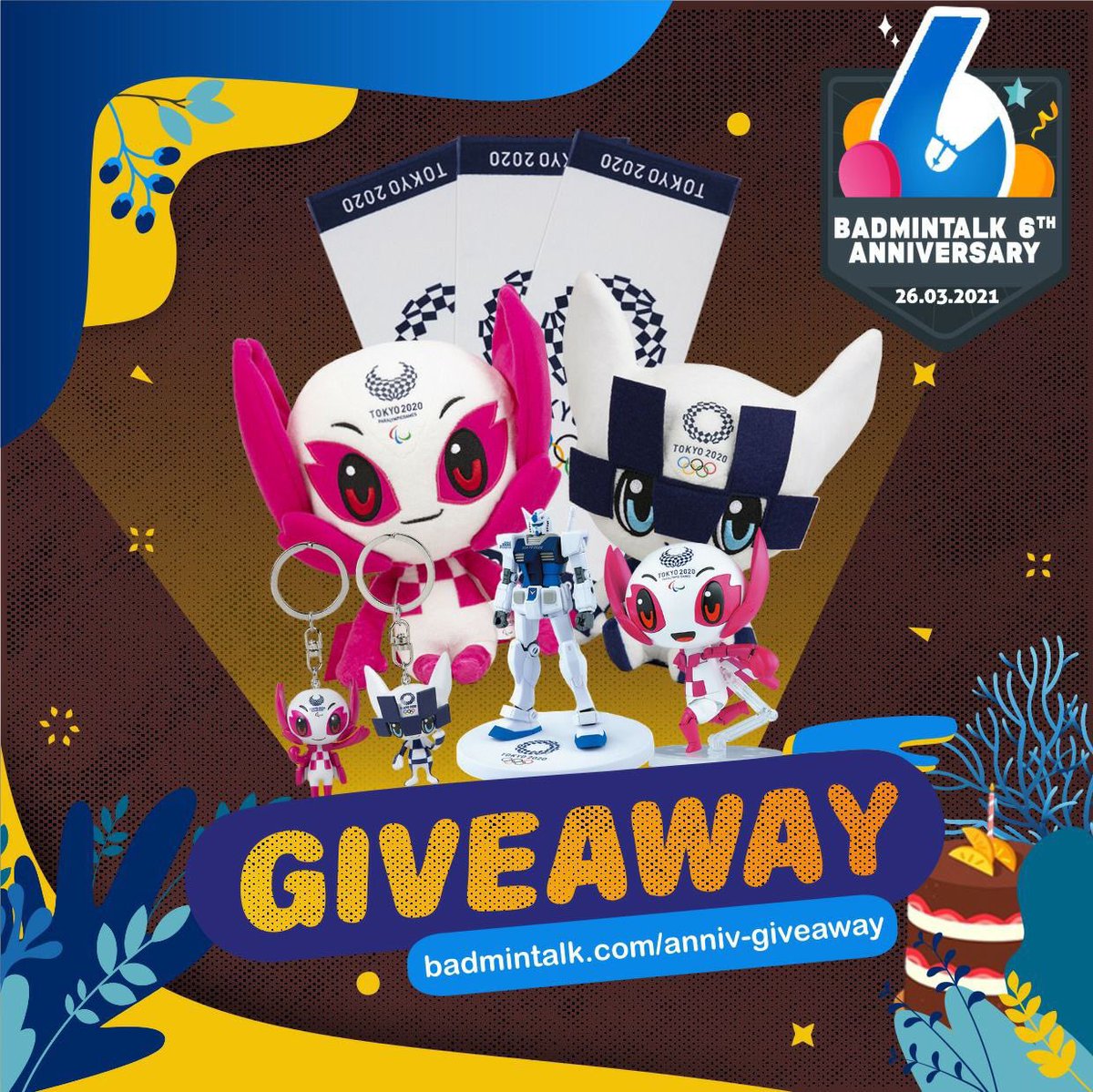 BadmintonTalk's tweet photo. Badminton Talk turns 6 this year!

As we celebrate our sixth anniversary, we would like to invite all our fans to participate in this very special GIVEAWAY!

Menangkan merchandise original eksklusif Olimpiade Tokyo 2020!

Mau tahu caranya?

#Badmintalk6thAnnivGiveaway https://t.co/I7kfkCDFNU