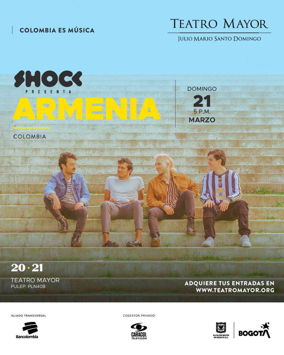 armeniamp3's tweet photo. ¡Llegó el día! Hoy abrimos puertas a las 4:30 PM y el concierto iniciará puntual a las 5:00 PM 🕰 https://t.co/affOevgoqZ