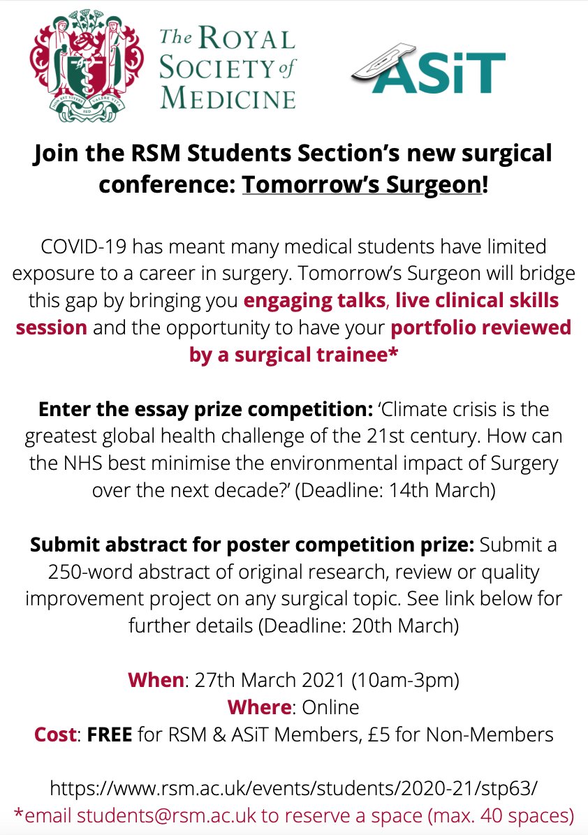 📢SPEAKER ANNOUNCEMENT‼️: Mr Simon Fleming (<a href="/OrthopodReg/">Simon Fleming 🛠</a>)

⚡️London-based Trauma and Orthopaedic registrar who will be addressing Surgical Culture

⚡️Sign up to our surgical conference: Tomorrow’s Surgeons (27th March 10am)!

📍rsm.ac.uk/events/student…