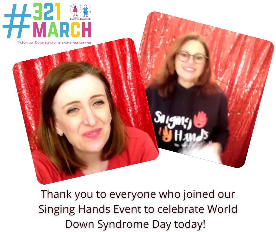 SteppingStoneDS's tweet photo. This afternoon over 30 households, with teenies to teens, came together to celebrate #WorldDownSyndromeDay at our online @singinghands event. We raised almost £1300 and had a brilliant time!

#worlddownsyndromeday #wdsd2021 #wdsd21 #sing #sign #celebrate #downsyndrome #321March https://t.co/Hh307FRXEc