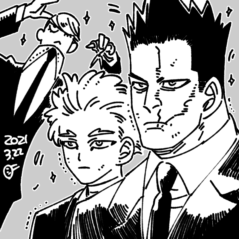 らくがき】ヒロアカ：エンデヴァーとホークスとベスジニさん