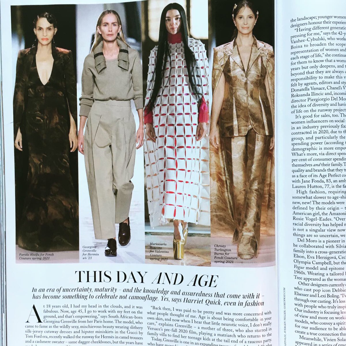 Harriet Quick (@fashioncanary) on Twitter photo Models aged 40 + on the catwalk, septuagenarians in campaigns : fashion is embracing age diversity with models who came to fame in 9Os leading the way. I report for <a href="/BritishVogue/">British Vogue</a> #APRIL #agediversity #PositiveVibes Models aged 40 + on the catwalk, septuagenarians in campaigns : fashion is embracing age diversity with models who came to fame in 9Os leading the way. I report for <a href="/BritishVogue/">British Vogue</a> #APRIL #agediversity #PositiveVibes
