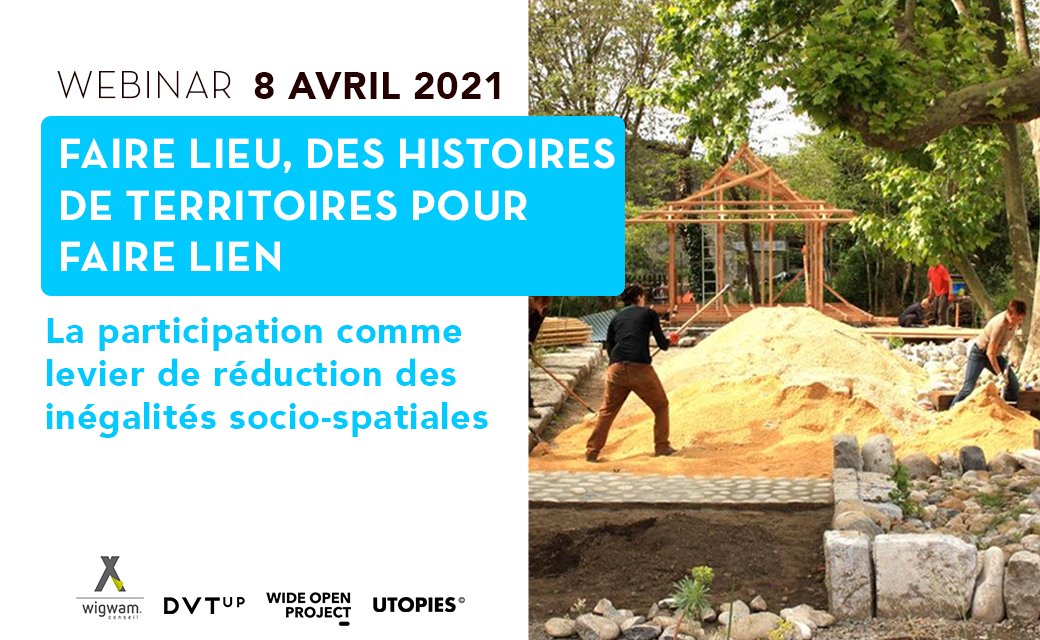 Nous co-organisons avec <a href="/Dvt_Up/">DVTup</a> <a href="/Wigwam_conseil/">Wigwam Conseil</a> <a href="/Utopies_Paris/">UTOPIES</a> un WEBMINAIRE, jeudi 8 avril 2021, 16h-18h.

L'impact du Placemaking en territoires ruraux, périurbains et villes moyennes. 

Programme et inscription par ici : bit.ly/2NxNc6N
#tierslieux #placemaking