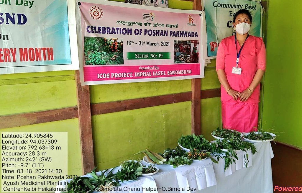 bem_hidang's tweet photo. #PoshanPakhwada2021 
 Awareness on the importance of Medicinal plants found in Manipur during "Celebration of Poshan Pakhwada 2021" orgd by #AnganwadiDidi Sector19 
#ICDS Imphal East-I 
#Manipur @MinistryWCD @POSHAN_Official @moayush @NBirenSingh @NgangomU @BanteeKonthouj1 https://t.co/fHKOVvtPpn