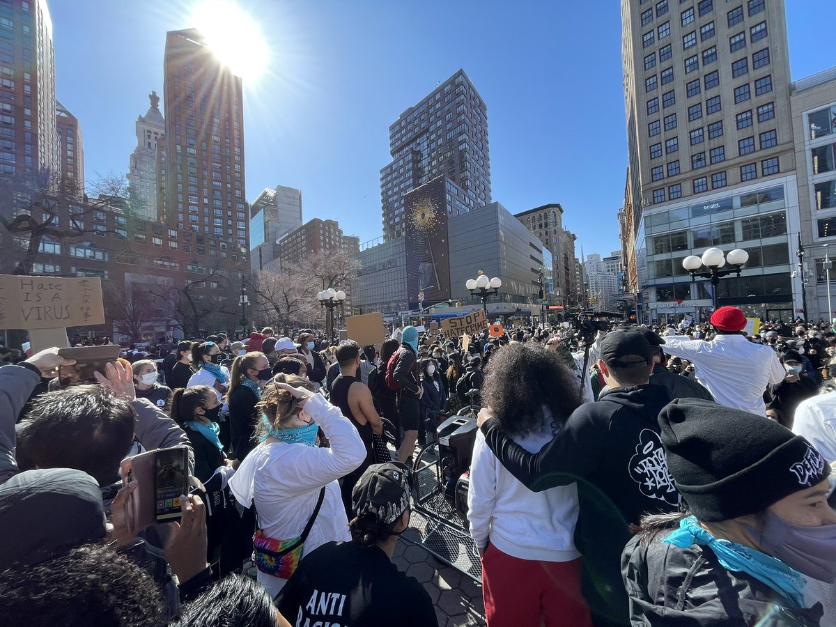 alexwn's tweet photo. Proud to stand with so many Asian and Black brothers and sisters, allies in support. This is community #StopAAPIHate #stopAsianhate #runningtoprotest https://t.co/I2SeD0fAiM