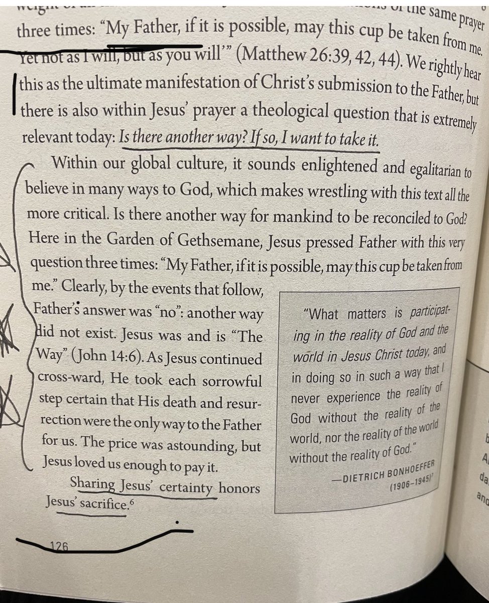 fcasarahroberts's tweet photo. No matter how many years I have read this... it still gets me every time.
When Jesus prays this prayer... He’s not just crying out for another way for him but declaring to us there is no other way BUT Him. #nootherway
#easterseason #40daysofdecrease
@aliciachole https://t.co/lQDv9pB6Hm