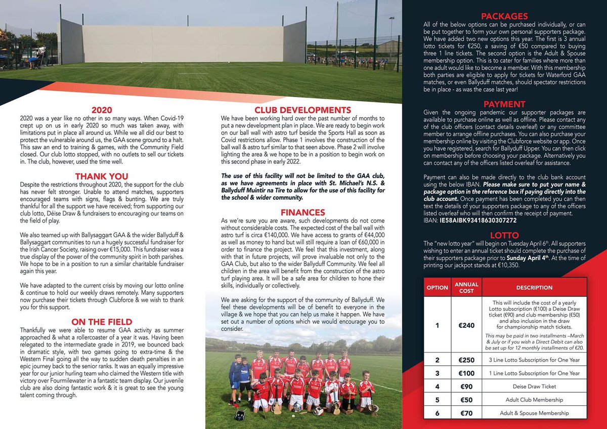 BallyduffUpper's tweet photo. Our 2021 Supporters Packages are currently being distributed to households throughout the village &amp; surrounding areas. ✉️

For more information contact any of the club officers listed below. ⬇️ https://t.co/avAkL6Ld6l