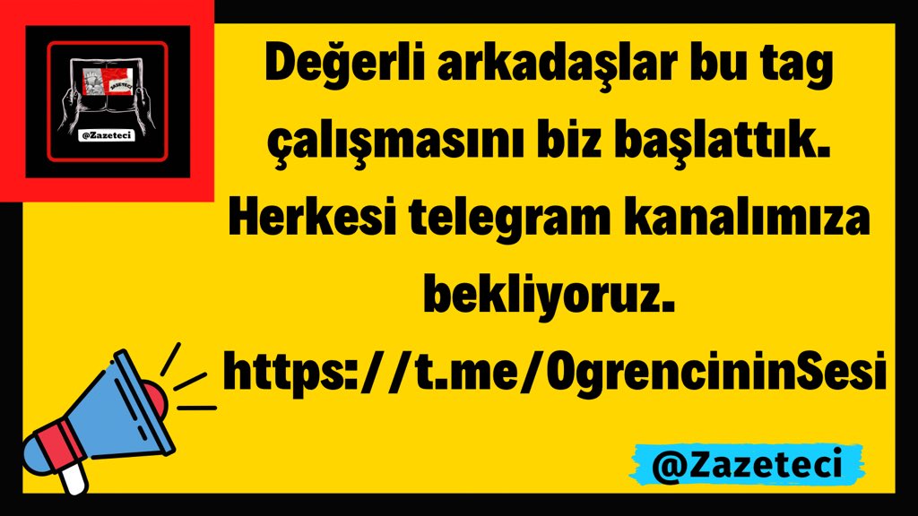Zazeteci's tweet photo. Değerli arkadaşlarım bu tweeti rt yapalım yayalım.

Herkesi telegram kanalımıza davet ediyoruz.

🔻🔻🔻
https://t.co/NwEu47pU9o

@ogrencini_sesi 
 #VakalarArtıyorSınavlarİptal https://t.co/3mJIMib9Sy