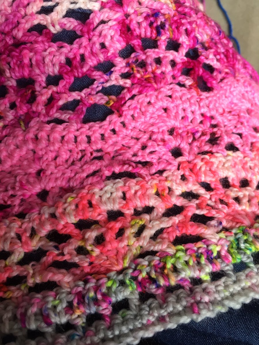 CreatedWithHope's tweet photo. My current #WIP. It’s a shawl made with neon accented yarn by indie dyer Spectrum Fibre. The colours are amazing. What’s your current project? Or do you have more than one on the go, like me?! I’ve usually got several! #SundayCrafting https://t.co/Rb1ZzbnVEC
