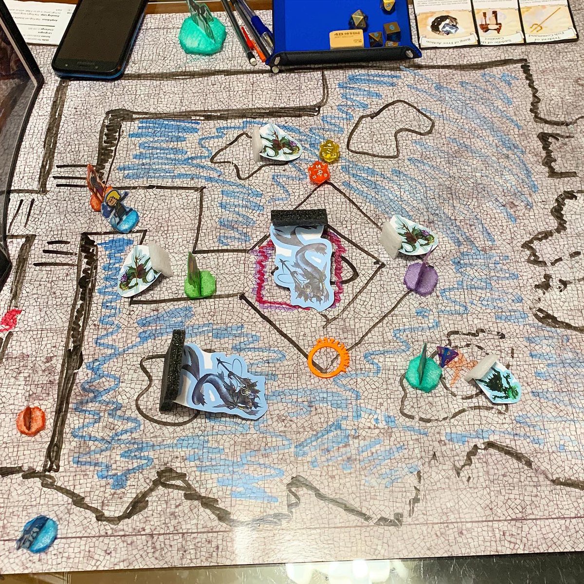 DaddyBird's tweet photo. Fantastic Dungeons & Dragons session today! Larkin summoned Spiritual Guardians as we vanquished sea hags, merrows, & sahuagin. Then we tangled with a roper.
#DnD #DnD5e #DungeonsAndDragons #LarkinTuiaezel #clericlyfe #ThankBertamis #SpiritualGuardians #SayHelloToMyLittleFriends https://t.co/Oau4c3S0ir