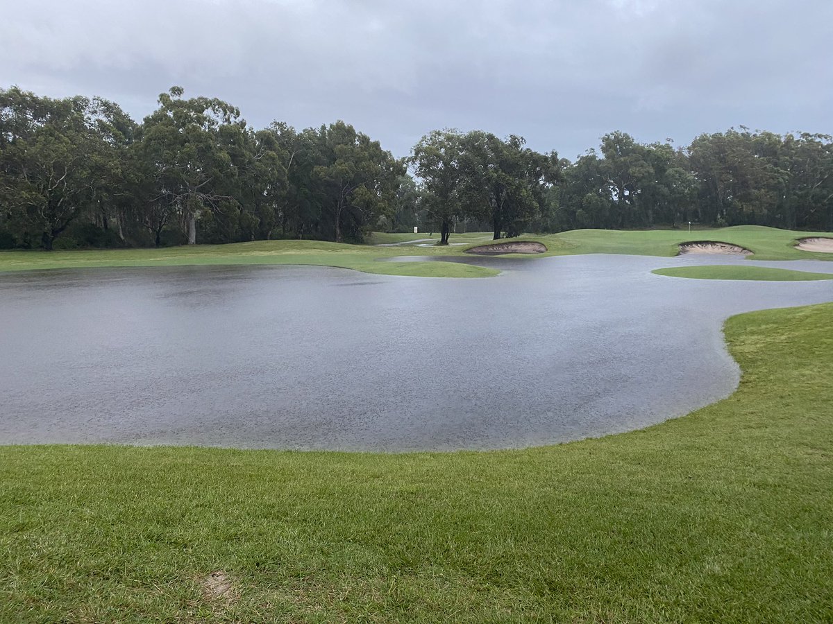 duncanbegley's tweet photo. @CaptainHorizons due to the unprecedented rain ( >400mm of rain) the grounds staff will struggle with the preparation of the course for the next little while. We apologise for the state of the course however we are giving everything we have to ensure golf goes ahead ASAP. https://t.co/LJZOManc3I