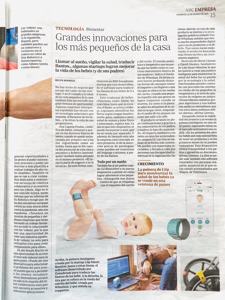 ¡ Hoy somos notícia ! Gracias <a href="/abc_es/">ABC.es</a> <a href="/abc_tecnologia/">Tecnología</a> #wheelzzz #ayuda #dormir #bebe #padres #madres #familias #puericultura #innovacion 👉🏻 Amazon.es/wheelzzz 👈🏻