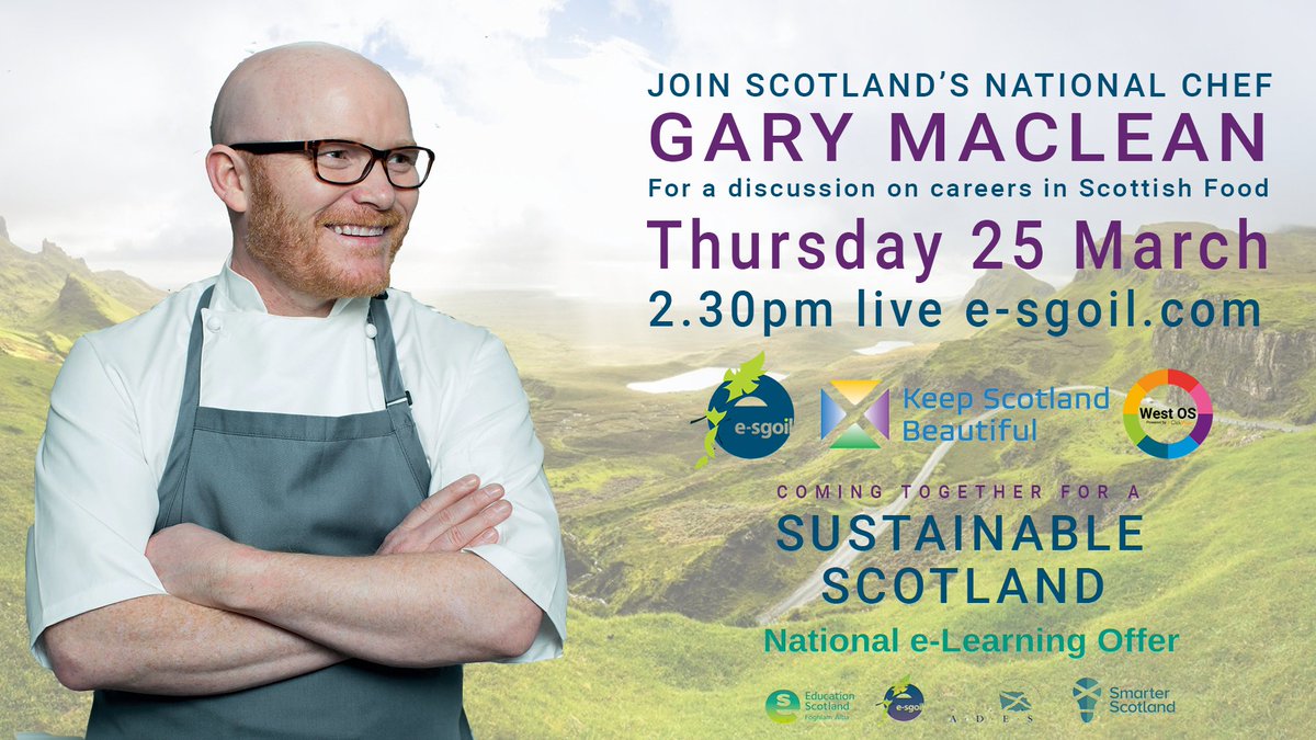 eSgoil's tweet photo. We are so excited to be joined by Scotland's National Chef, Gary Maclean on THURSDAY 24 MARCH @ 2.30PM to talk about careers in Scottish Food! 🧑‍🍳 https://t.co/1fPHpduVeS