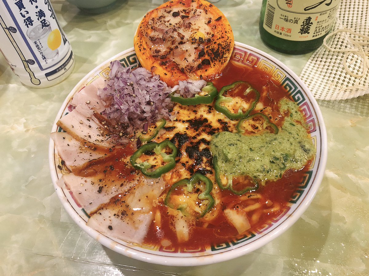 酔った私が作った、ピザラーメン。