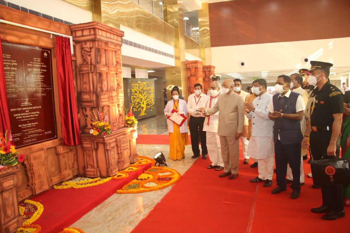 dpradhanbjp's tweet photo. The dedication of @sailrsp1’s state-of-the-art Ispat Post Graduate Institute &amp; Super Speciality Hospital to the nation by Hon’ble @rashtrapatibhvn is a defining moment in the healthcare sector of Rourkela, Odisha and eastern India. Honoured to be a part of this historic occasion. https://t.co/75FD8JMJE4