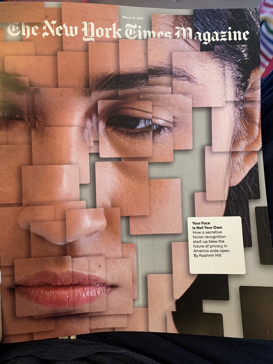kashhill's tweet photo. Excited to get this with my paper today, my first story for @NYTmag: “Your Face Is Not Your Own.” https://t.co/yEbxNocD6z https://t.co/OIUD1uq3El