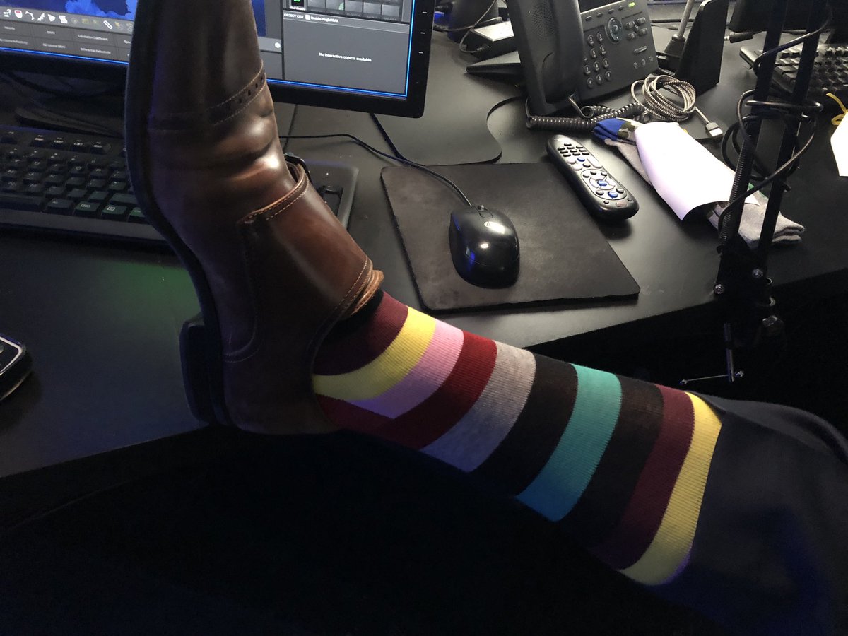 Happy World Down Syndrome Day! It’s a day to advocate for the rights, inclusion and well-being of people with Down syndrome. 

@KOCOEric and I are doing our part by wearing our “crazy socks” this morning to help raise awareness! <a href="/DSACO/">DSACO</a> #Crazy4DSACO #WDSD2021 #WDSD