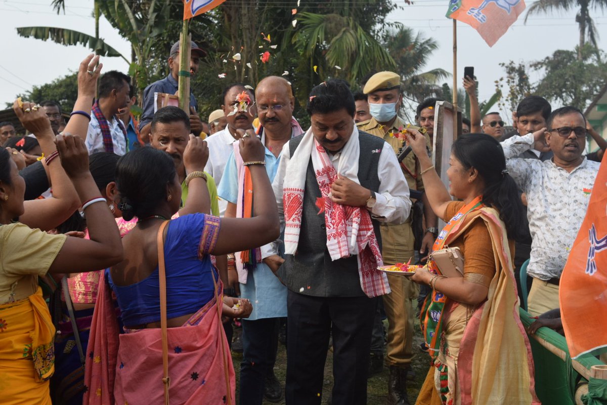 RanjeetkrDass's tweet photo. Glad to address the election campaign held today at #Margherita Assembly Constituency for our BJP Candidate Shri Bhaskar Sharma.
By observing the intense enthusiasm of the crowd, I am convinced that Bhaskar Sharma will play a key role in achieving our goal of #Mission100Plus https://t.co/pzqjeZ1DG2