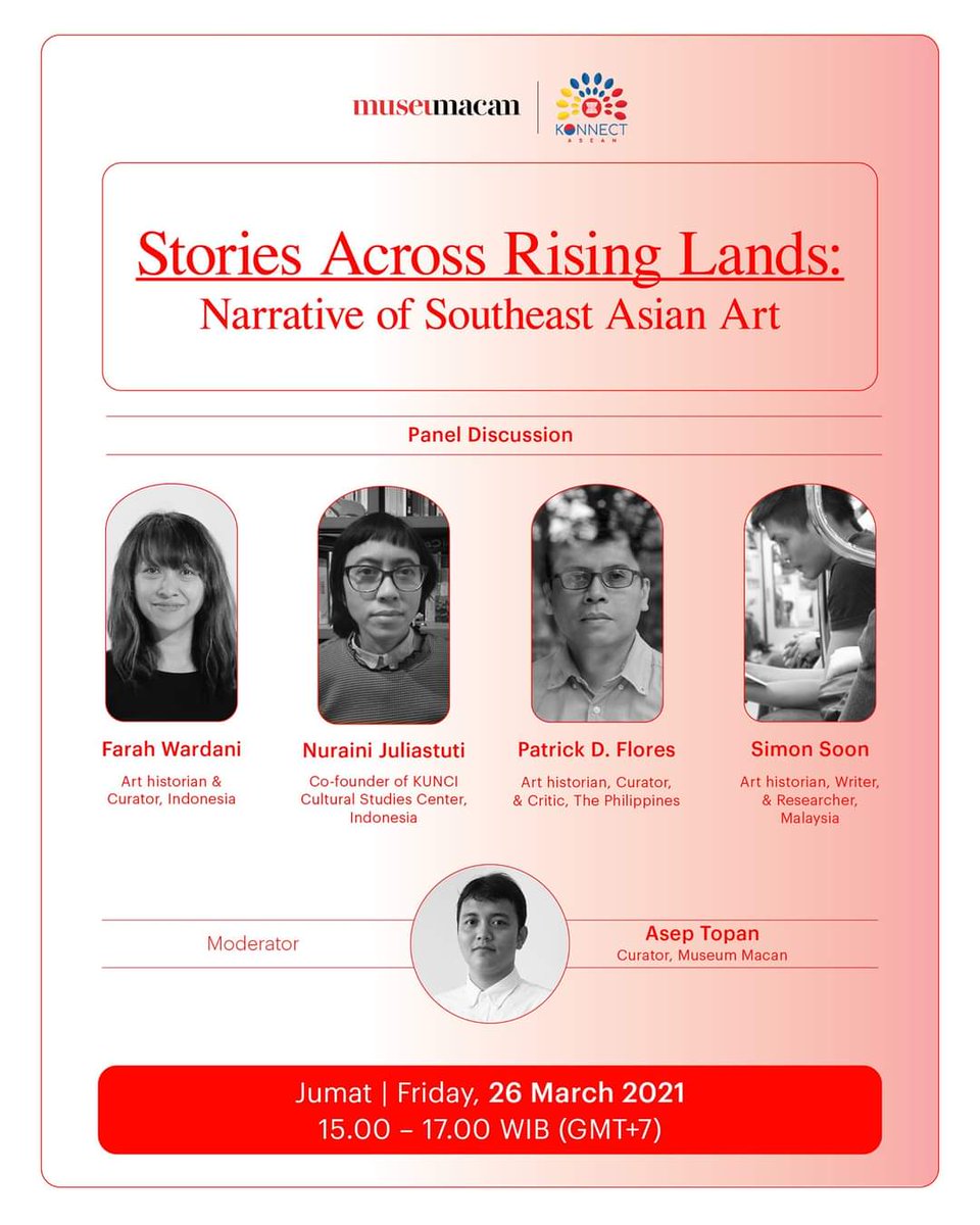aseanfoundation's tweet photo. Next week, we will have an online discussion with curators, critics and art historians from @MuseumMACAN to explore ways of conveying the narrative of art in Southeast Asia. 🌾🌅
Register at https://t.co/s4lFMN5ixa
#MuseumFromHome #KONNECTASEAN #ASEANKOREACREATES #ROKASEANART https://t.co/sIouLRefuV