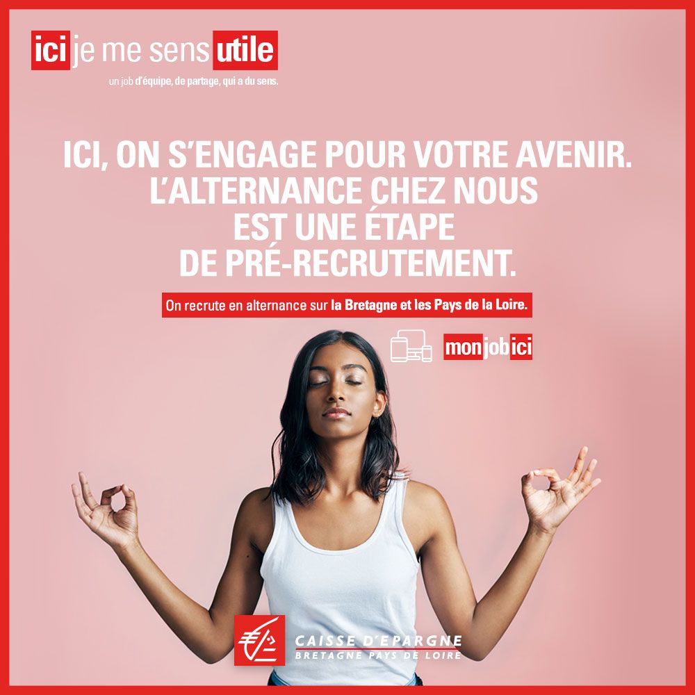 CaissEpargneBPL's tweet photo. Tu recherches une #alternance en #Bretagne ou en #PaysdelaLoire ? C'est le moment, on recrute ! Nos offres en ligne sur : https://t.co/9YBM311e9N

A cette occasion, nos équipes RH vous proposeront des entretiens à distance. #monjobici #recrutement #formation https://t.co/uqkWWmKq4X
