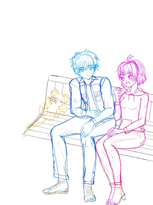 #カードキャプターさくら 
#イラスト
#イラスト好きな人と繋がりたい 
#絵描きさんと繋がりたい 
#下書き
#春の創作クラスタフォロー祭り 