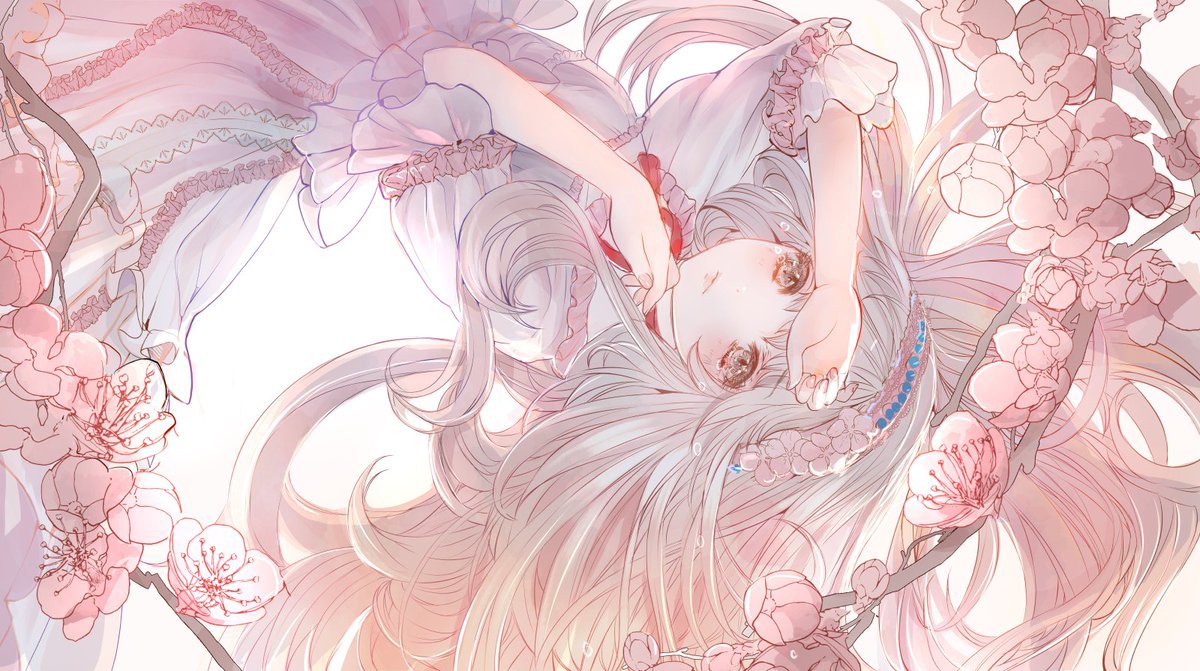 花の少女たち 花に包まれた少女たちのイラストの過去作品から お気に入 こもりひっき 幻想少女絵のイラスト