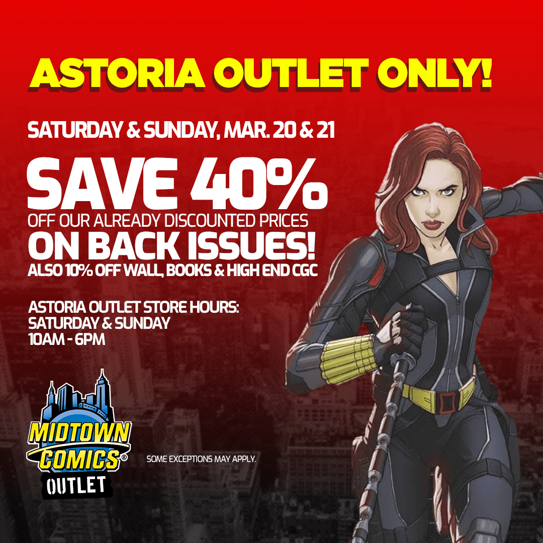 MidtownComics's tweet photo. Today in Astoria: 40% off already discounted back issues at our amazing Astoria Outlet! Open 10AM-6PM!
https://t.co/3VawG6zDRV
#midtowncomicsastoria #midtowncomicssale #discountcomics #comicbookbackissues #oldcomics https://t.co/J4Vd8nSpWT