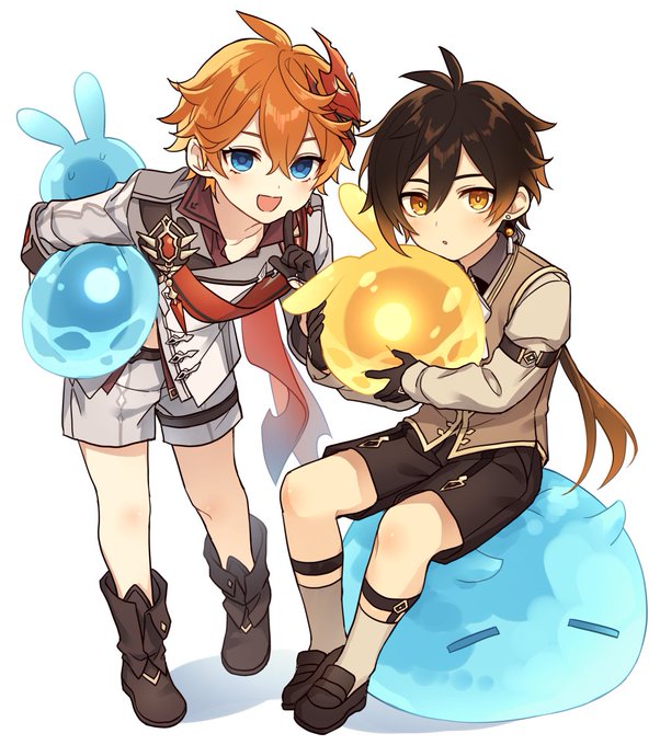 ショタル💧とショタ離🔶 #原神 #Genshin #zhongli #childe 