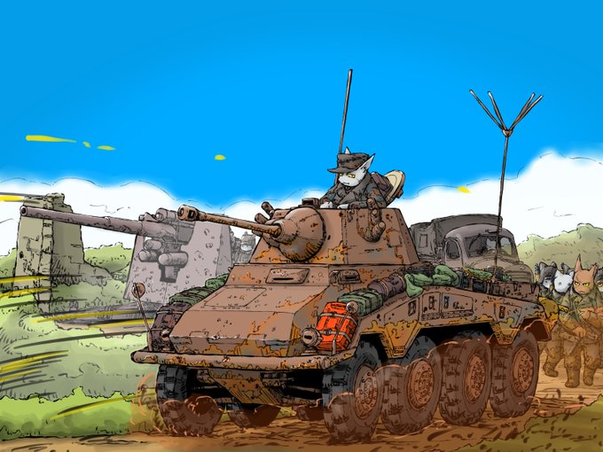 八と八八(8輪重装甲車234プーマ)
80km/hと言う高速走行が可能なにくいやつ。5cm砲とソコソコ装甲で突っ走る❗
#お鉢大回転 