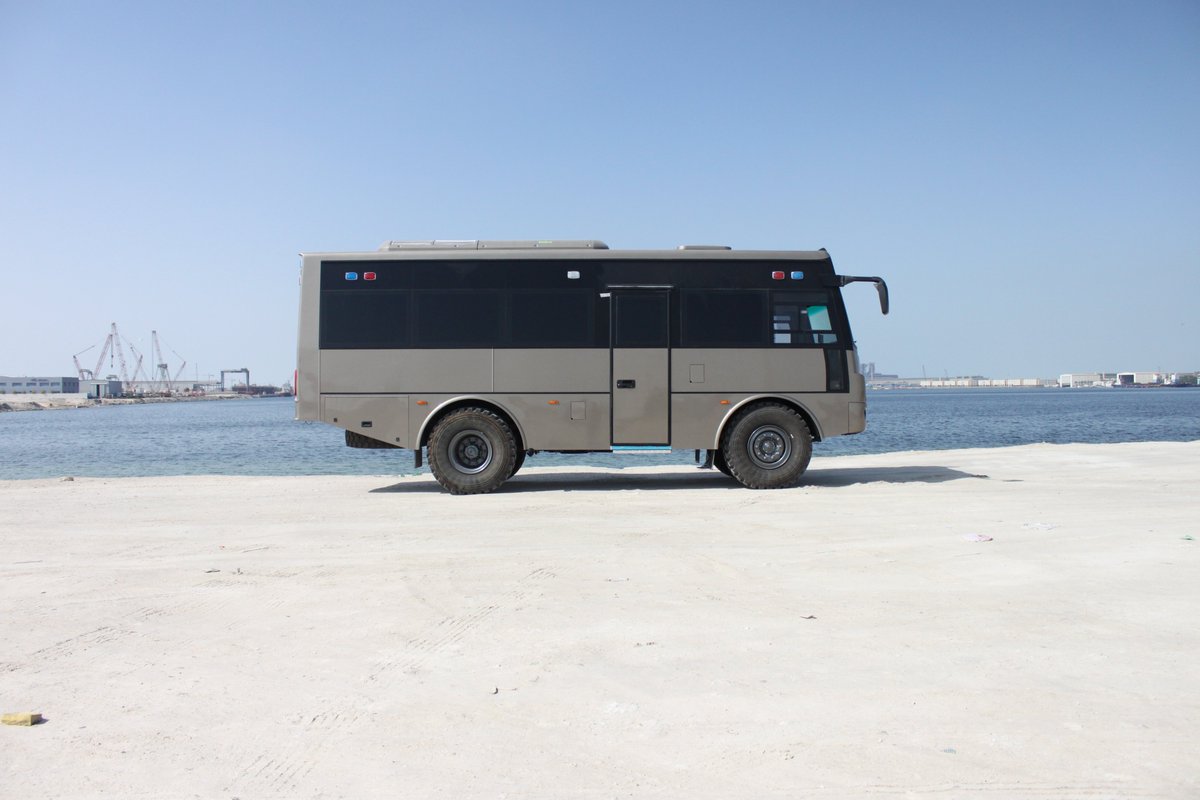 HAFILAT's tweet photo. Soughan 4x4 Bus
Can be use to various applications Crew Transport, Tanker, Box Container, Ambulance, Riot Police, Border Patrol, Safari Tour, Luxury Cruise, Evacuation, Command Center, Cargo, RV, Rescue, Motorsports, Service Vehicle &amp; Empty Shell #MadeinUAE #Atego #expedition https://t.co/yPWIVO1k5S