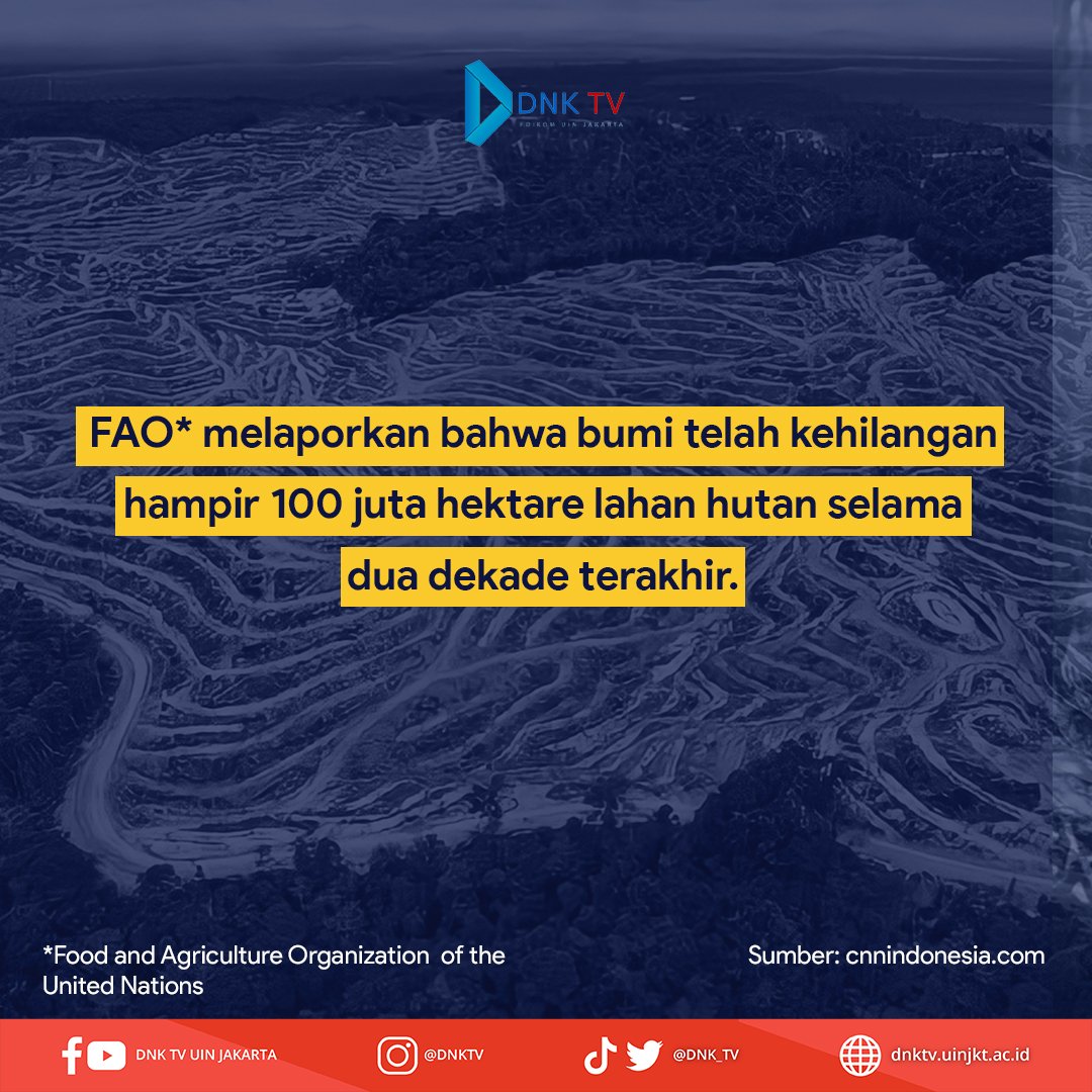 DNK_TV's tweet photo. Tahukah kamu? Indonesia tidak termasuk ke dalam negara yang memiliki hutan terluas padahal hutan di bumi ini di dominasi oleh hutan tropis.

#HariHutanSedunia #dnktv #dnktvuinjakarta https://t.co/vqv2vzrHUm