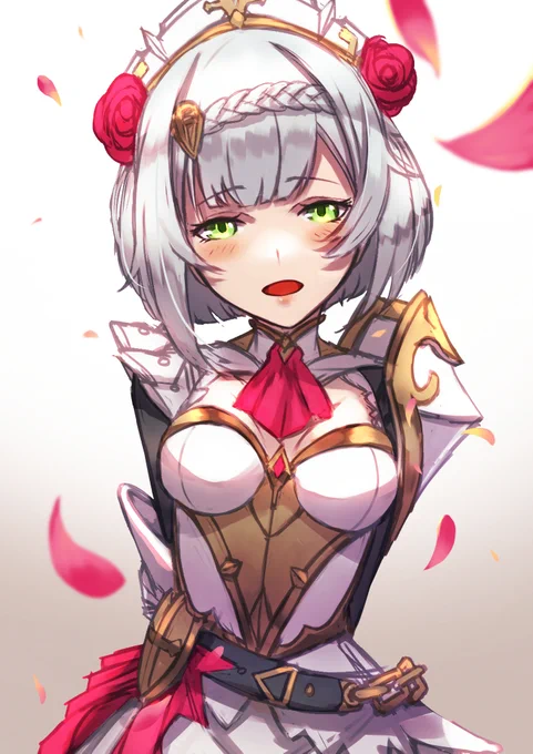 ノエルもっと強くする 。誕生日だと知って夜になってから描き始めたので目をボヤァ…とさせてみてほしい #原神  #原神_キャラ生誕祭 