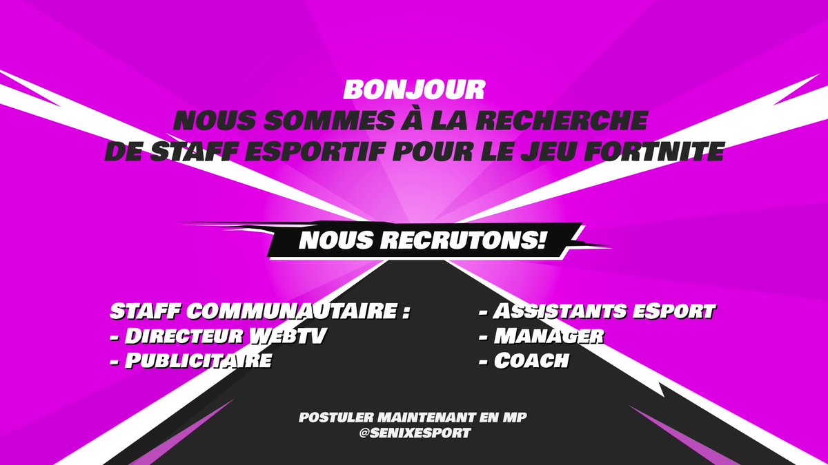 #Fortnite #Recrutement #eSports