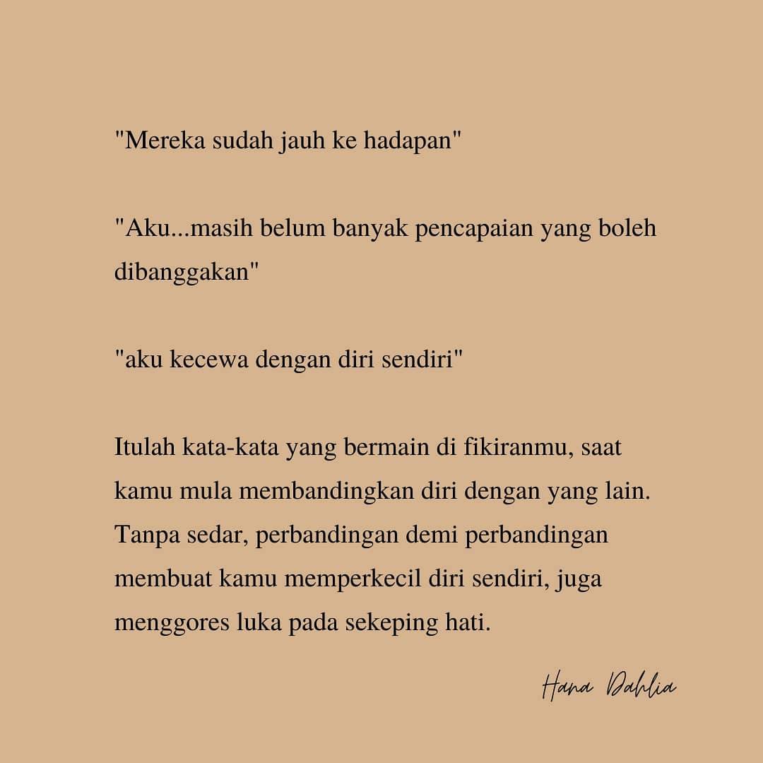hanadahlia_'s tweet photo. "Aku rasa ketinggalan..."

Sahabat, hidup adalah perjalanan. Maka berhentilah membanding beza posisi diri dengan yang lain – seolah ia adalah satu perlumbaan. https://t.co/d5NJgYcrKG