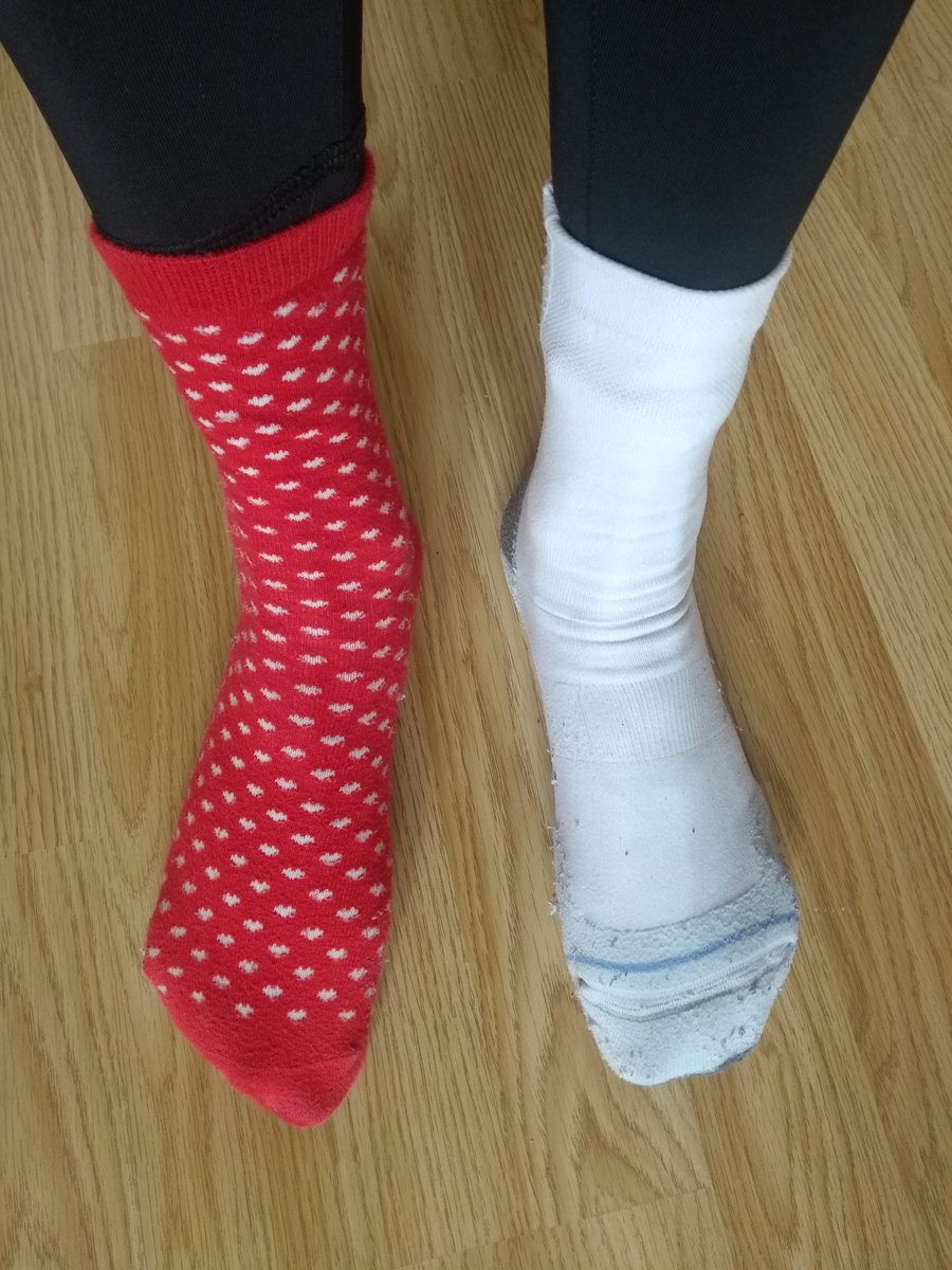Odd socks for this morning's run #WorldDownSyndromeDay