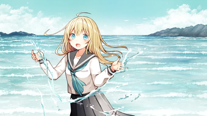 まいかちゃんと海 