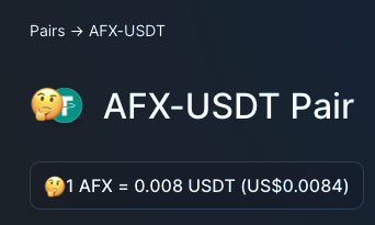 sestrel3's tweet photo. L'#afrix sous son cours d'achat initial à $0.0084
#scam https://t.co/A95bpIJ8b7