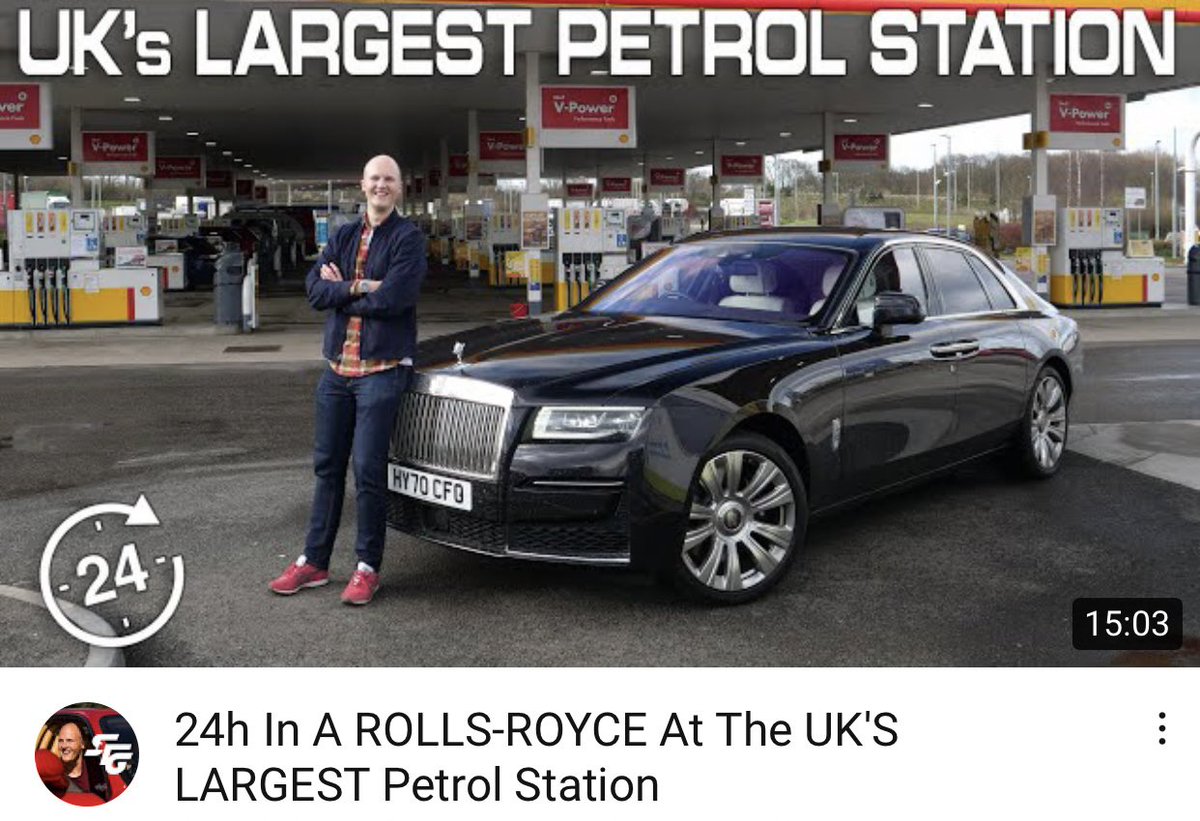 NEW VIDEO LIVE! 24h in the new Rolls Royce Ghost at the UK’s largest petrol station youtu.be/g9_RjjioAxw