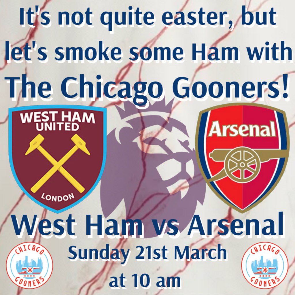 ChicagoGooners's tweet photo. Feels like a good morning to hammer the Hammers. Please check with @theglobepub for table availability as we look to get three points from another London derby #COYG #UTA #jamitinthere https://t.co/8H1ULo2IPr