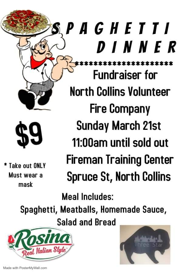 Today is the day. Come on out and grab yourself a delicious meal.

Thank you again to our sponsors, Three Star Family Restaurant, Rosina and Braymiller Market!