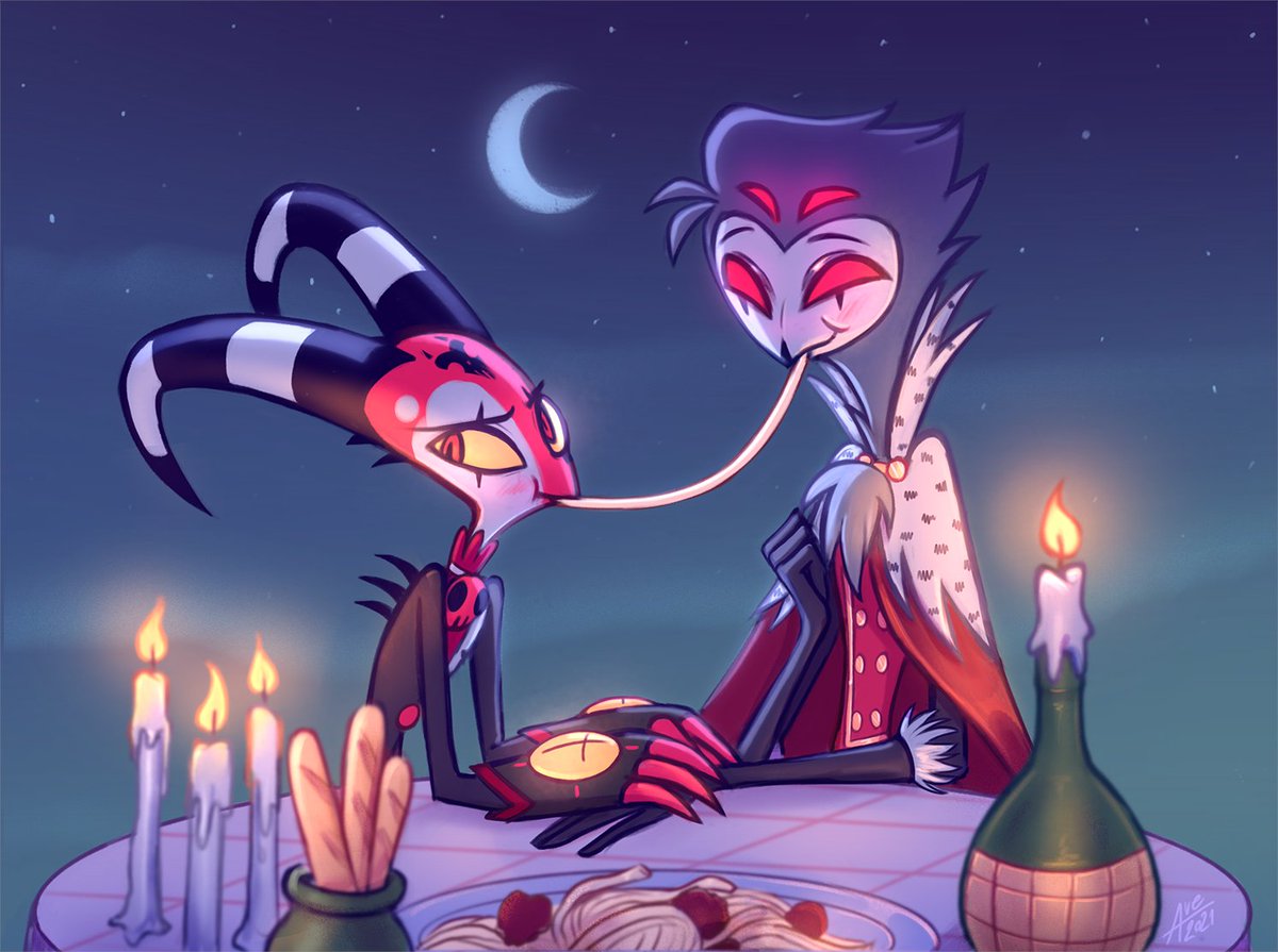Ave_Draws's tweet photo. Commission part 2 for @/mlavieer 💕

That Lady and the Tramp scene but with Stolitz 🍝

#HelluvaBoss #Stolitz https://t.co/stNika3sFv