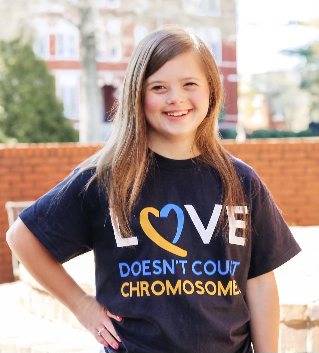 Today is World Down Syndrome day. It’s 3/21 because of our third copy of the 21st chromosome. My girlfriend Grace is away at college, but I sent her a shirt so we could match today. Don’t forget to wear crazy socks or blue and yellow today for everyone with Down Syndrome. 💙💛