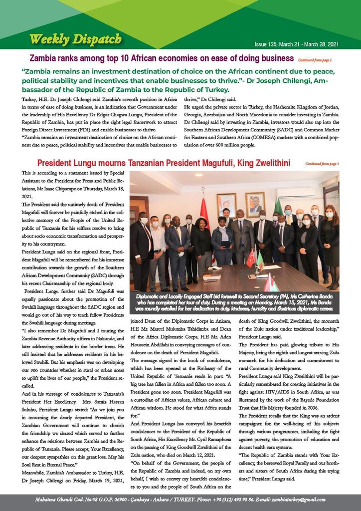 135th English Version of Diplomatic Dispatch